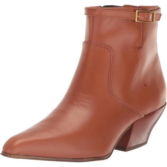 🆕FRANCO SARTO Amber Western Inspired Zip Bootie Ankle Boot 8 Brown - Picture 2 of 16